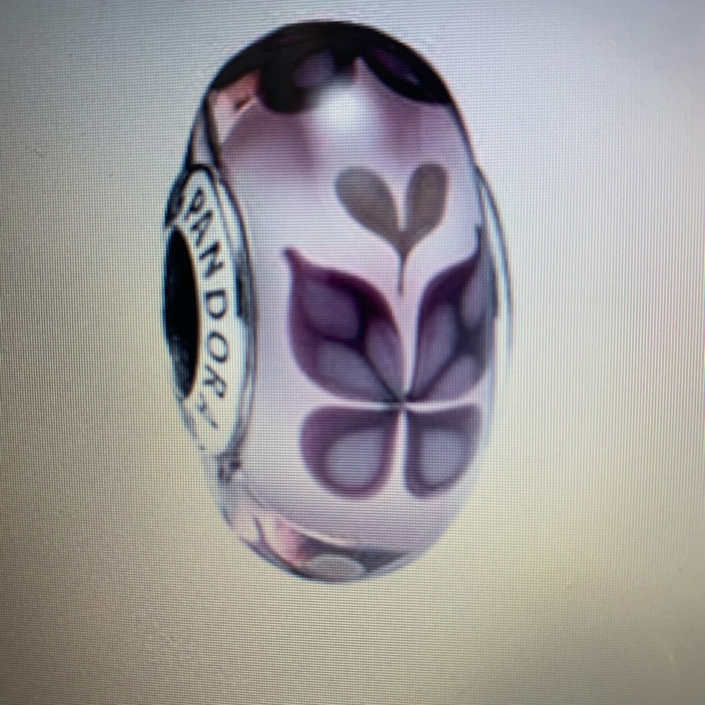 Two Pandora pink butterfly murano charm
